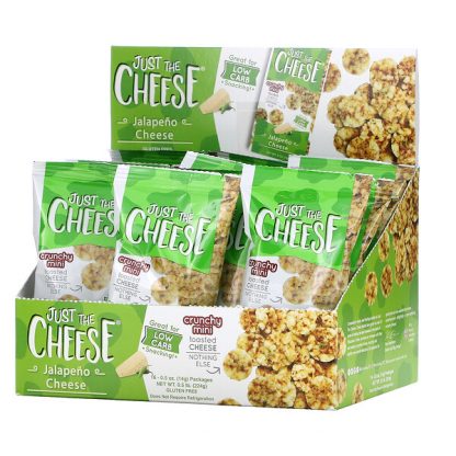 Just The Cheese, Crunchy Mini Toasted Cheese, Jalapeno Cheese, 16 Packages, 0.5 oz (14 g) Each