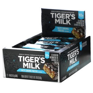 Tiger's Milk, Nutrition Bar, Salty Caramel Pretzel, 12 Bars, 1.48 oz (42 g) Each