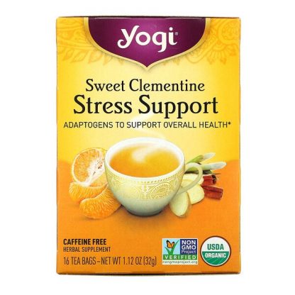 Yogi Tea, Stress Support, Sweet Clementine, Caffeine Free, 16 Tea Bags, 1.12 oz (32 g)