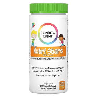 Rainbow Light, Nutri Stars, Multivitamin, Pineapple Orange Flavor, 120 Chewable Tablets