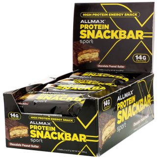 ALLMAX Nutrition, High Protein Energy Snack, Protein Bar, Chocolate Peanut Butter, 12 Bars, 2 oz (57 g) Each