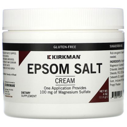 Kirkman Labs, Epsom Salt Cream, 4 oz (113 gm)