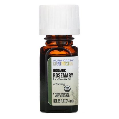 Aura Cacia, Pure Essential Oil, Organic Rosemary, 0.25 fl oz (7.4 ml)