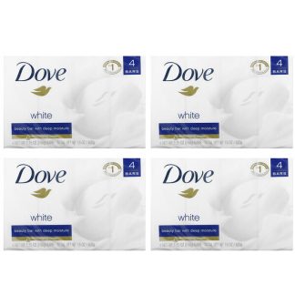 Dove, Beauty Bar Soap with Deep Moisture, White, 4 Bars, 3.75 oz (106 g) Each