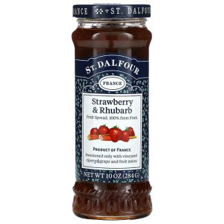 St. Dalfour, Strawberry & Rhubarb, Deluxe Strawberry Rhubarb Spread, 10 oz (284 g)