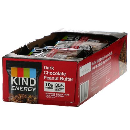 KIND Bars, Energy, Dark Chocolate Peanut Butter , 12 Bars, 2.1 oz (60 g) Each