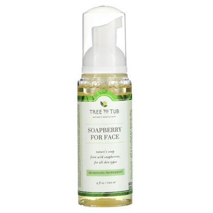 Tree To Tub, Soapberry for Face, Refreshing Cleanser for Oily, Sensitive Skin, Awakening Peppermint, 4 fl oz (120 ml)