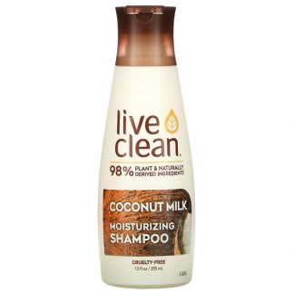 Live Clean, Moisturizing Shampoo, Coconut Milk, 12 fl oz (355 ml)