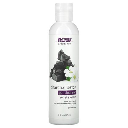 NOW Foods, Solutions, Charcoal Detox Gel Cleanser, 8 fl oz (237 ml)