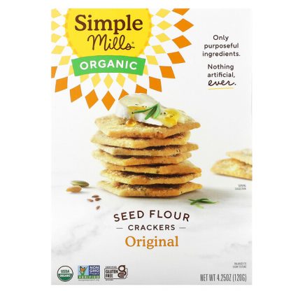 Simple Mills, Organic Seed Flour Crackers, Original, 4.25 oz (120 g)