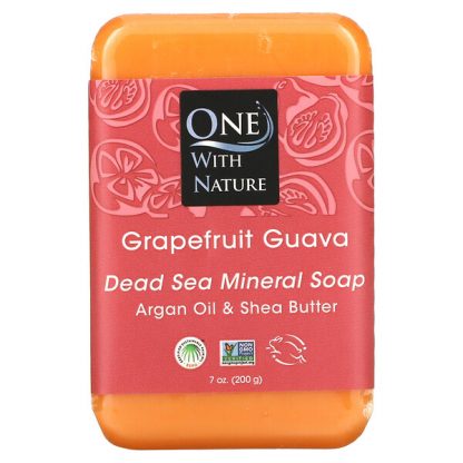 One with Nature, Dead Sea Mineral Soap Bar, Grapefruit Guava, 7 oz (200 g)