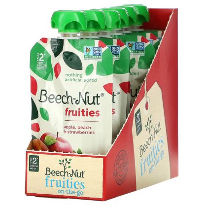 Beech-Nut, Fruities, Stage 2, Apple, Peach & Strawberries, 12 Pouches, 3.5 oz (99 g) Each