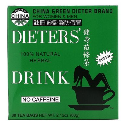 Uncle Lee's Tea, Legends of China, Dieter's 100% Natural Herbal Drink, No Caffeine, 30 Tea Bags, 2.12 oz (60 g)