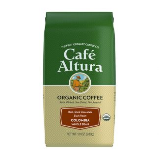 Cafe Altura, Organic Coffee, Colombia, Whole Bean, Dark Roast, 10 oz (283 g)