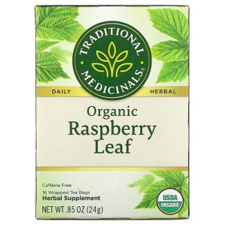 Traditional Medicinals, Organic Raspberry Leaf, Caffeine Free, 16 Wrapped Tea Bags, .85 oz (24 g)