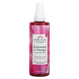 Heritage Store, Rosewater & Vinegar, Exfoliating Toner, 8 fl oz (237 ml)