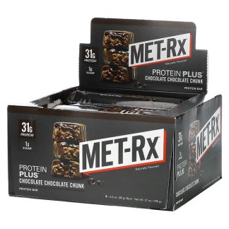 MET-Rx, PROTEIN PLUS Bar, Chocolate Chocolate Chunk, 9 Bars, 3.0 oz (85 g) Each