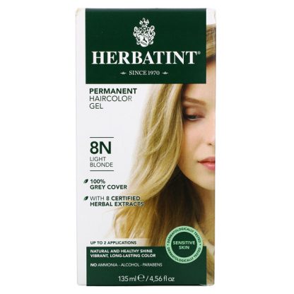 Herbatint, Permanent Haircolor Gel, 8N, Light Blonde, 4.56 fl oz (135 ml)