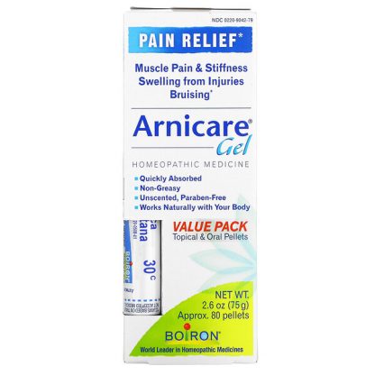 Boiron, Topical & Oral Pellets Value Pack, Arnica Gel Pain Relief, Approx. 80 Pellets, 2.6 oz (75 g)