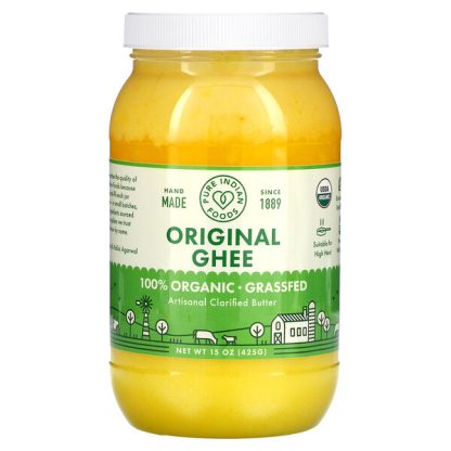 Pure Indian Foods, 100% Organic Grass-Fed Original Ghee, 15 oz (425 g)