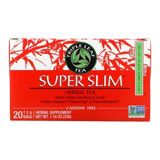 Triple Leaf Tea, Super Slim Herbal Tea, Caffeine-Free, 20 Tea Bags, 1.6 oz (33 g)