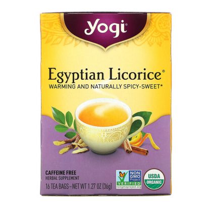 Yogi Tea, Egyptian Licorice, Caffeine Free, 16 Tea Bags, 1.27 oz (36 g)