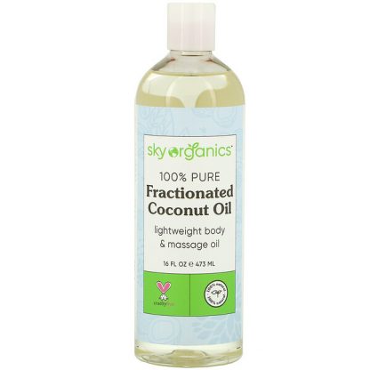 Sky Organics, 100% Pure Fractionated Coconut Oil, 16 fl oz (473 ml)