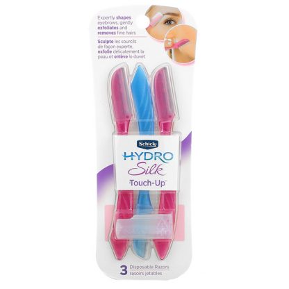 Schick, Hydro Silk Touch Up, Assorted Colors, 3 Disposable Razors