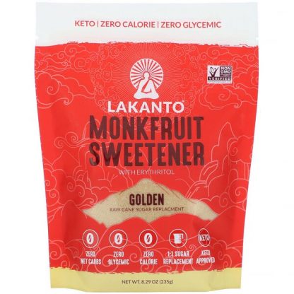 Lakanto, Monkfruit Sweetener with Erythritol, Golden, 8.29 oz (235 g)