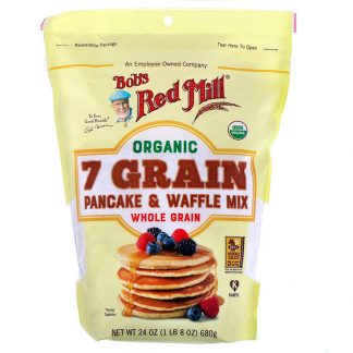 Bob's Red Mill, Organic 7 Grain Pancake & Waffle Mix, Whole Grain, 24 oz (680 g)