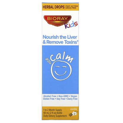 Bioray, NDF Calm, Nourish the Liver & Remove Toxins, Kids, Vanilla Flavor, 2 fl oz (60 ml)