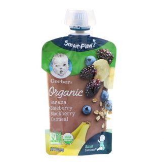 Gerber, Smart Flow , Organic, Banana, Blueberry & Blackberry Oatmeal, 3.5 oz (99 g)