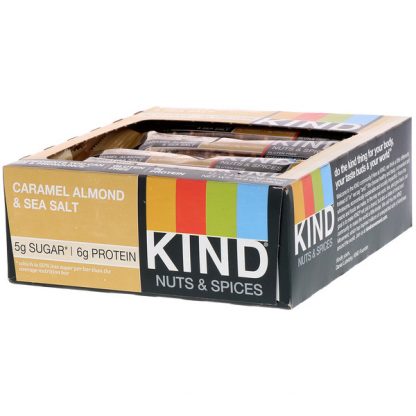 KIND Bars, Nuts & Spices, Caramel Almond & Sea Salt, 12 Bars, 1.4 oz (40 g) Each