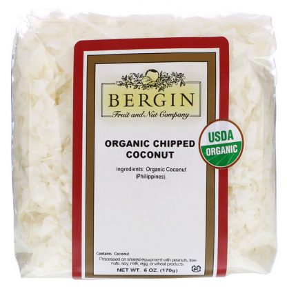 Bergin Fruit and Nut Company, Organic Chipped Coconut, 6 oz (170 g)