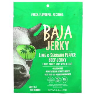 Baja Jerky, Beef Jerky, Lime & Serrano Pepper, 2.5 oz (71 g)