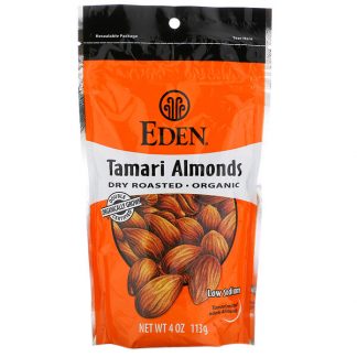 Eden Foods, Organic Tamari Almonds, Dry Roasted, 4 oz (113 g)