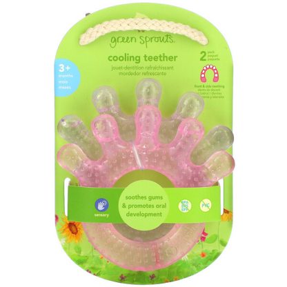 Green Sprouts, Cooling Teether, 3+ Months, Pink, 2 Pack