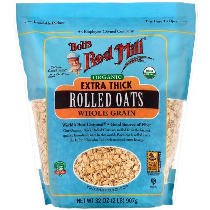 Bob's Red Mill, Organic Extra Thick Rolled Oats, Whole Grain, 32 oz (907 g)