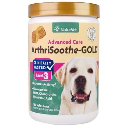 NaturVet, ArthriSoothe-GOLD, Advanced Care, Level 3, 180 Soft Chews, 15.2 oz (432 g)