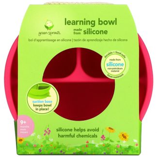 Green Sprouts, Learning Bowl, 9+ Months, Pink, 1 Bowl