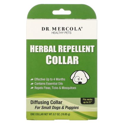 Dr. Mercola, Herbal Repellent Collar, For Small Dogs & Puppies, One Collar, 0.7 oz (19.85 g)