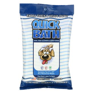 International Veterinary Sciences, Quick Bath, Skin, Coat Cleaner & Conditioner, Small Dog, 10 Pack