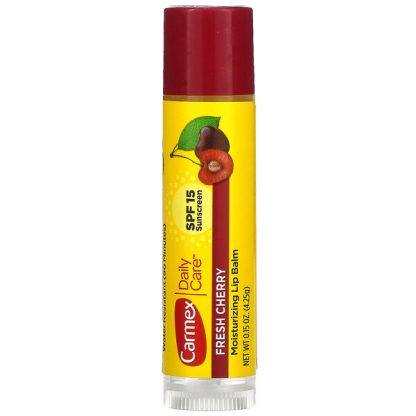 Carmex, Daily Care, Moisturizing Lip Balm, Fresh Cherry, SPF 15, 0.15 oz (4.25 g)