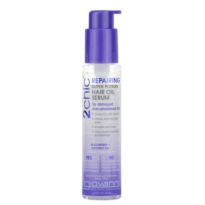 Giovanni, 2chic, Repairing Super Potion Hair Oil Serum, Blackberry + Coconut Oil, 2.75 fl oz (81 ml)