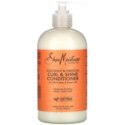 SheaMoisture, Curl & Shine Conditioner, Coconut & Hibiscus, 13 fl oz (384 ml)