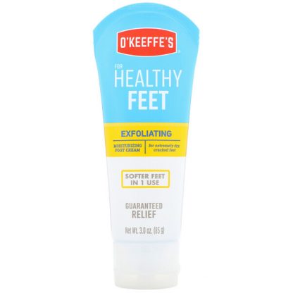 O'Keeffe's, Exfoliating Moisturizing Foot Cream, For Extremely Dry, Cracked Feet, 3 oz (85 g)