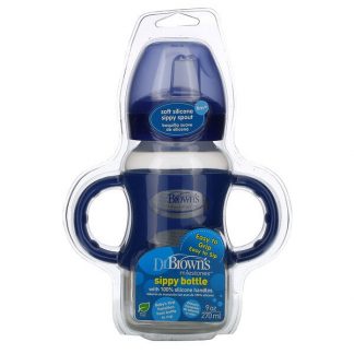 Dr. Brown's, Milestones, Sippy Bottle, 6M+, Blue, 9 oz (270 ml)