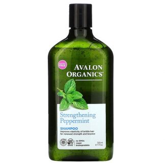 Avalon Organics, Shampoo, Strengthening, Peppermint, 11 fl oz (325 ml)