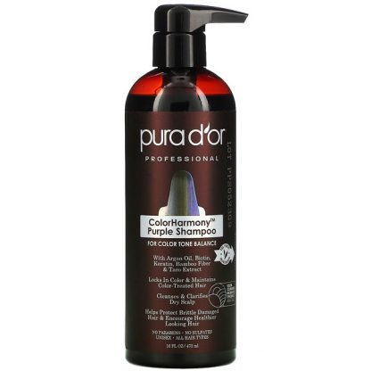 Pura D'or, Professional, ColorHarmony Purple Shampoo, 16 fl oz (473 ml)