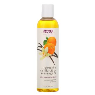 NOW Foods, Solutions, Refreshing Vanilla Citrus Massage Oil, 8 fl oz (237 ml)